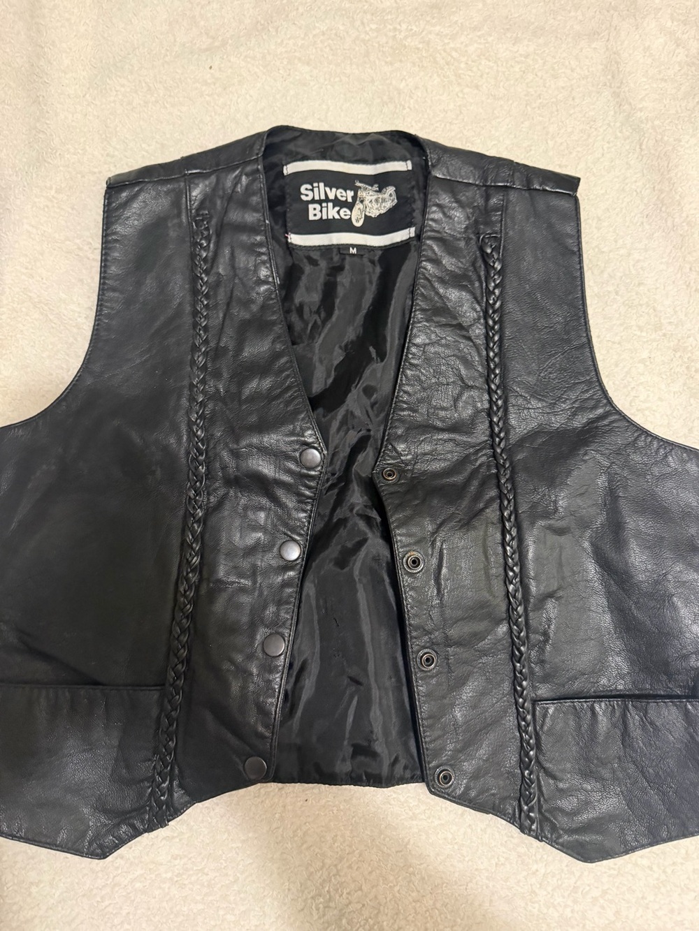Silver Jeans Black Lined Motorcycle Jacket size medium